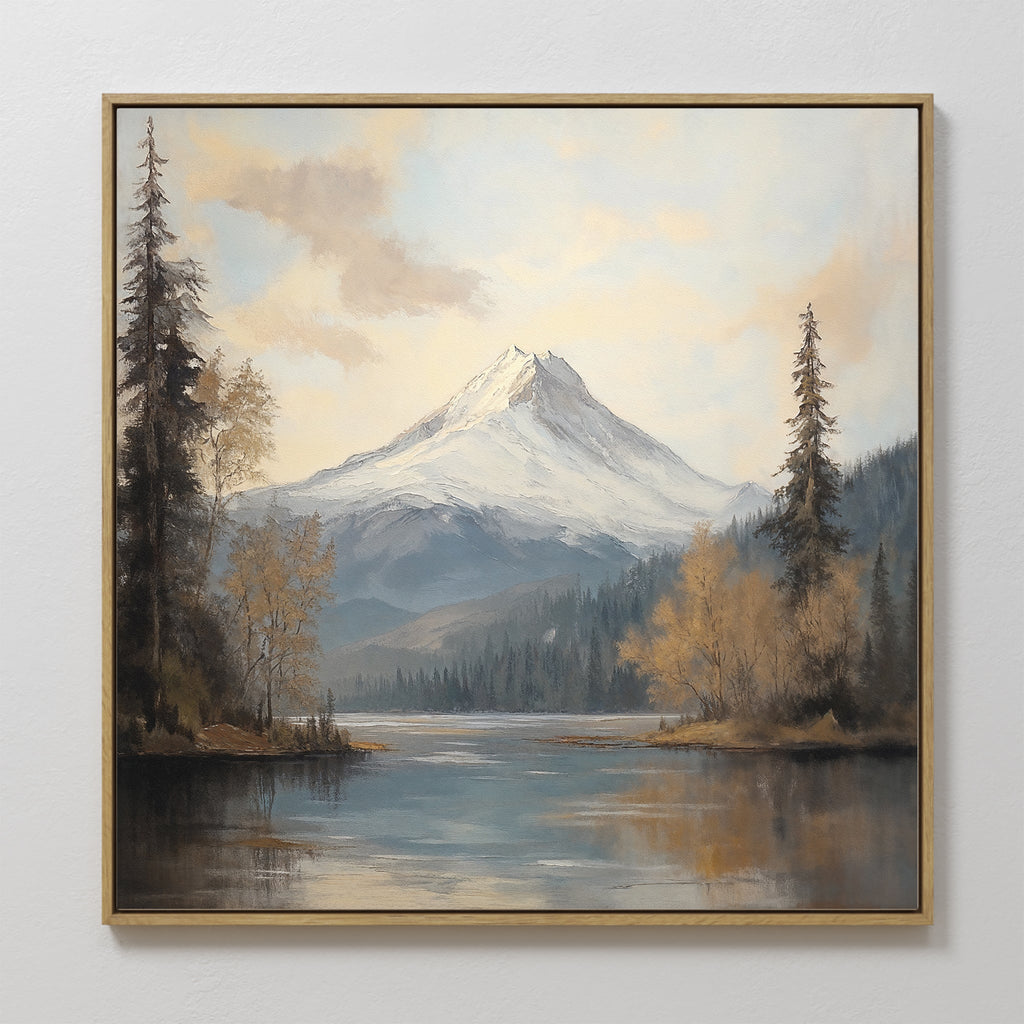 Stillwater Summit – blue vintage canvas wall art print by Aspire Prints