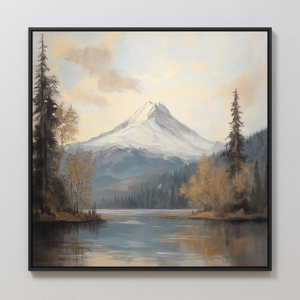 Stillwater Summit – blue vintage canvas wall art print by Aspire Prints