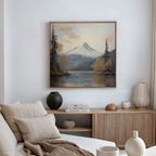 Stillwater Summit – blue vintage canvas wall art print by Aspire Prints