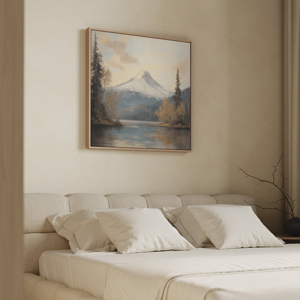 Stillwater Summit – blue vintage canvas wall art print by Aspire Prints