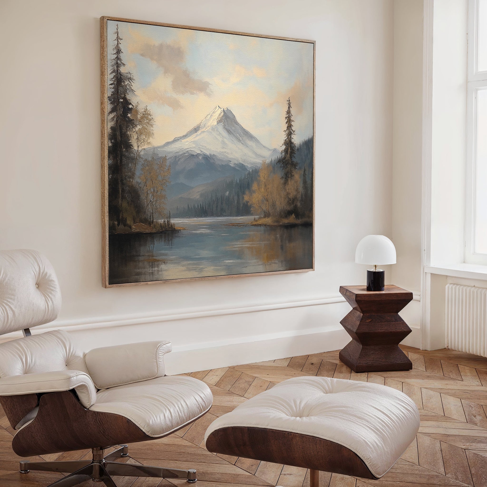 Stillwater Summit – blue vintage canvas wall art print by Aspire Prints