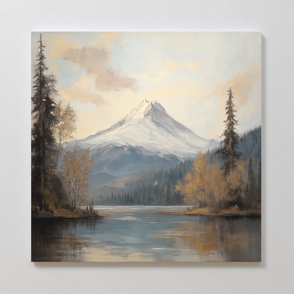 Stillwater Summit – blue vintage canvas wall art print by Aspire Prints
