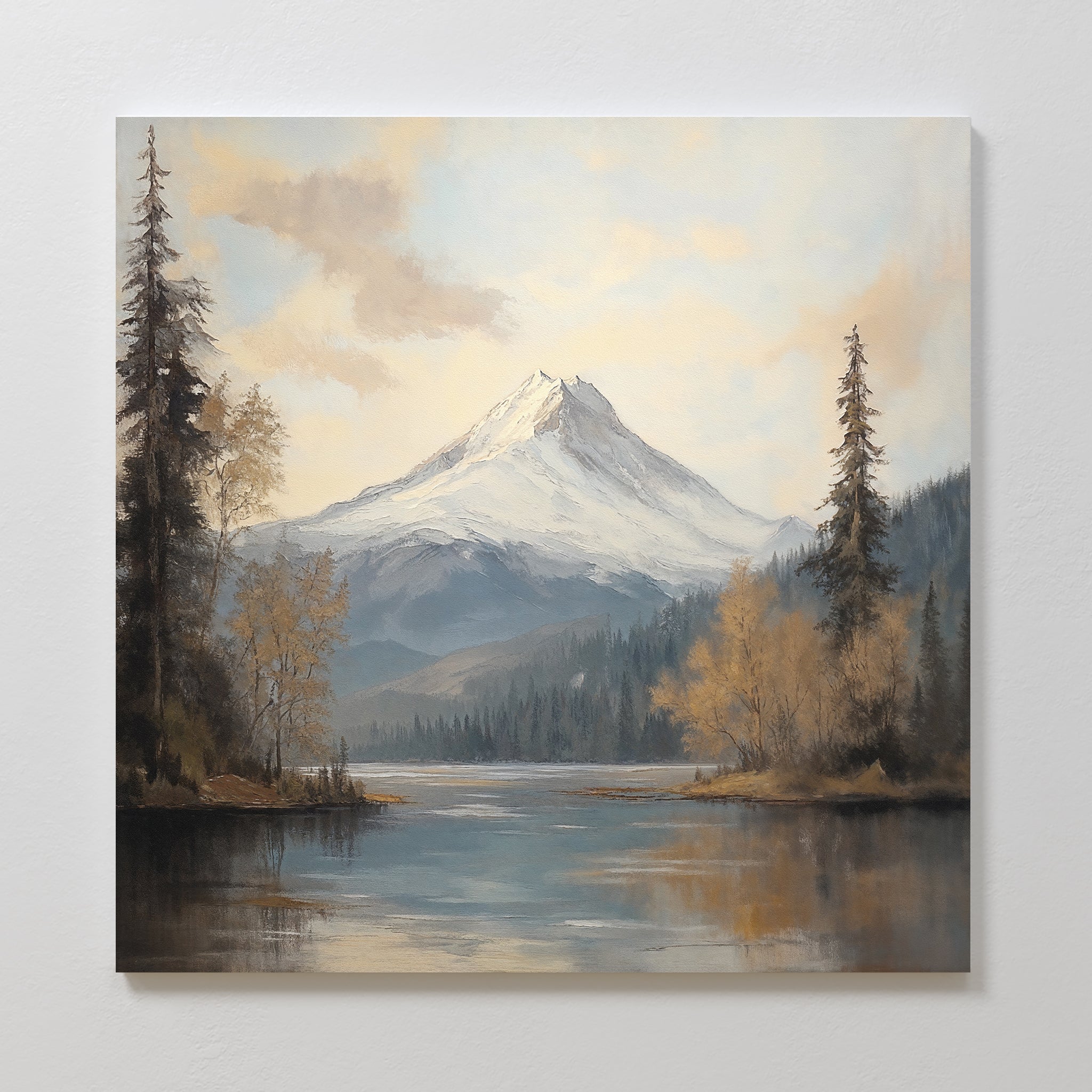 Stillwater Summit – blue vintage canvas wall art print by Aspire Prints