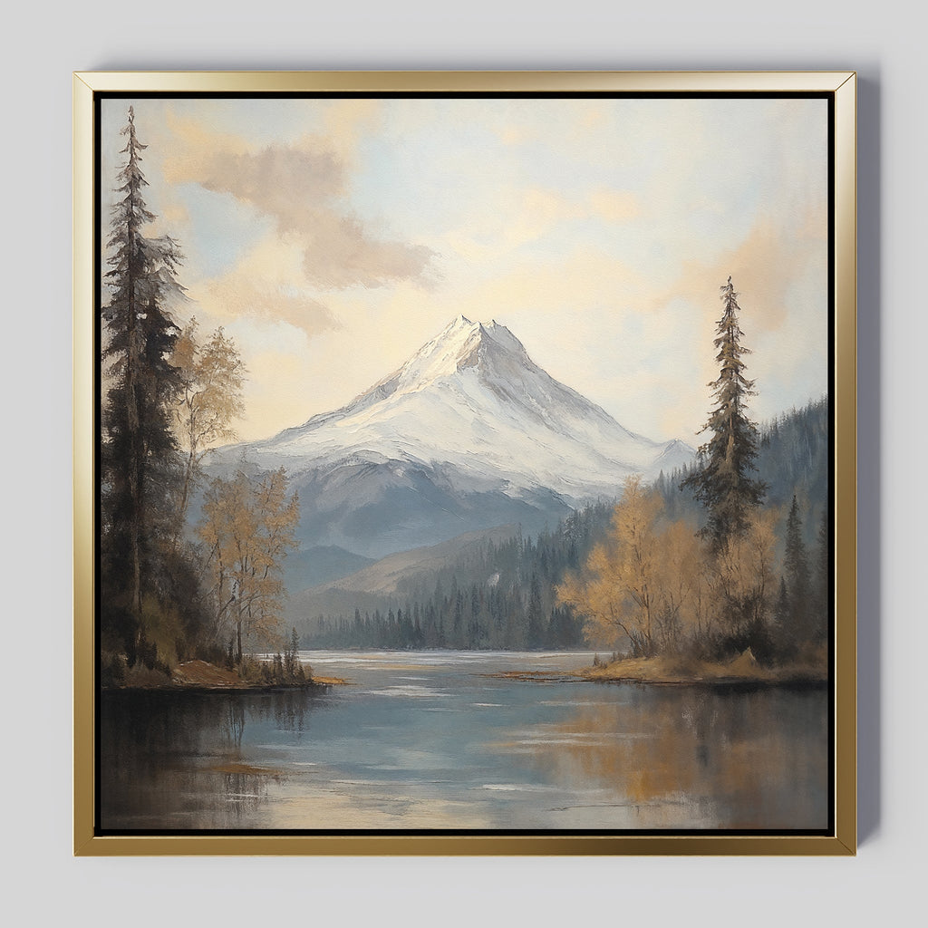 Stillwater Summit – blue vintage canvas wall art print by Aspire Prints