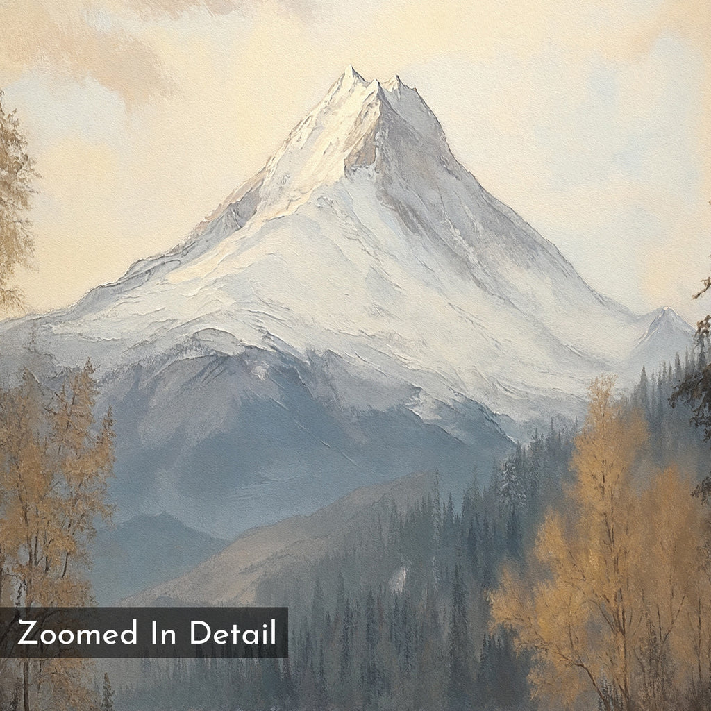 Whispering Peaks at Dawn – blue vintage canvas wall art print by Aspire Prints