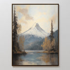 Whispering Peaks at Dawn – blue vintage canvas wall art print by Aspire Prints
