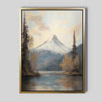 Whispering Peaks at Dawn – blue vintage canvas wall art print by Aspire Prints