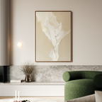 Whisper of Embers – beige and white abstract canvas wall art print by Aspire Prints