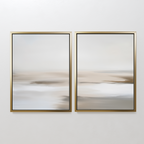 Whispers in Sand & Silence – Set of 2 Canvas Prints set of 2 – beige and white abstract canvas wall art by Aspire Prints