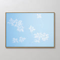 Whispering Petals in Powder Blue – blue botanical canvas wall art print by Aspire Prints