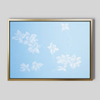 Whispering Petals in Powder Blue – blue botanical canvas wall art print by Aspire Prints