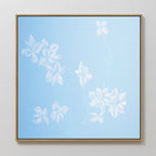 Whisper of Petals – blue botanical canvas wall art print by Aspire Prints