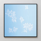 Whisper of Petals – blue botanical canvas wall art print by Aspire Prints