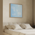 Whisper of Petals – blue botanical canvas wall art print by Aspire Prints
