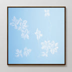 Whisper of Petals – blue botanical canvas wall art print by Aspire Prints