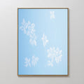 Whispering Petals in Powder Blue – blue botanical canvas wall art print by Aspire Prints