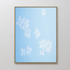 Whispering Petals in Powder Blue – blue botanical canvas wall art print by Aspire Prints