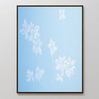 Whispering Petals in Powder Blue – blue botanical canvas wall art print by Aspire Prints
