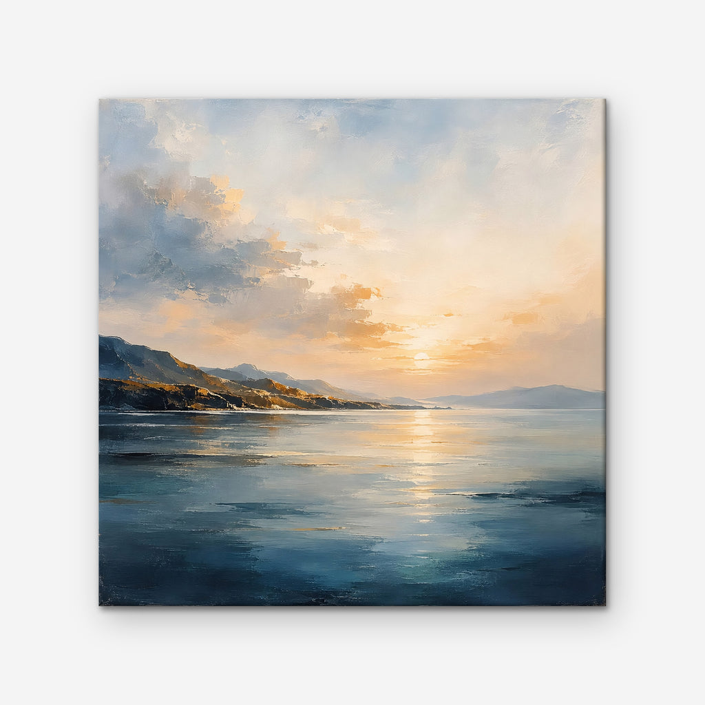 Golden Bay Sunrise Canvas Art - Square – Stretched Canvas Only on white background