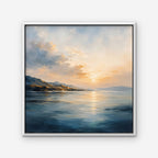 Golden Bay Sunrise Canvas Art - Square – White Floating Frame on white background