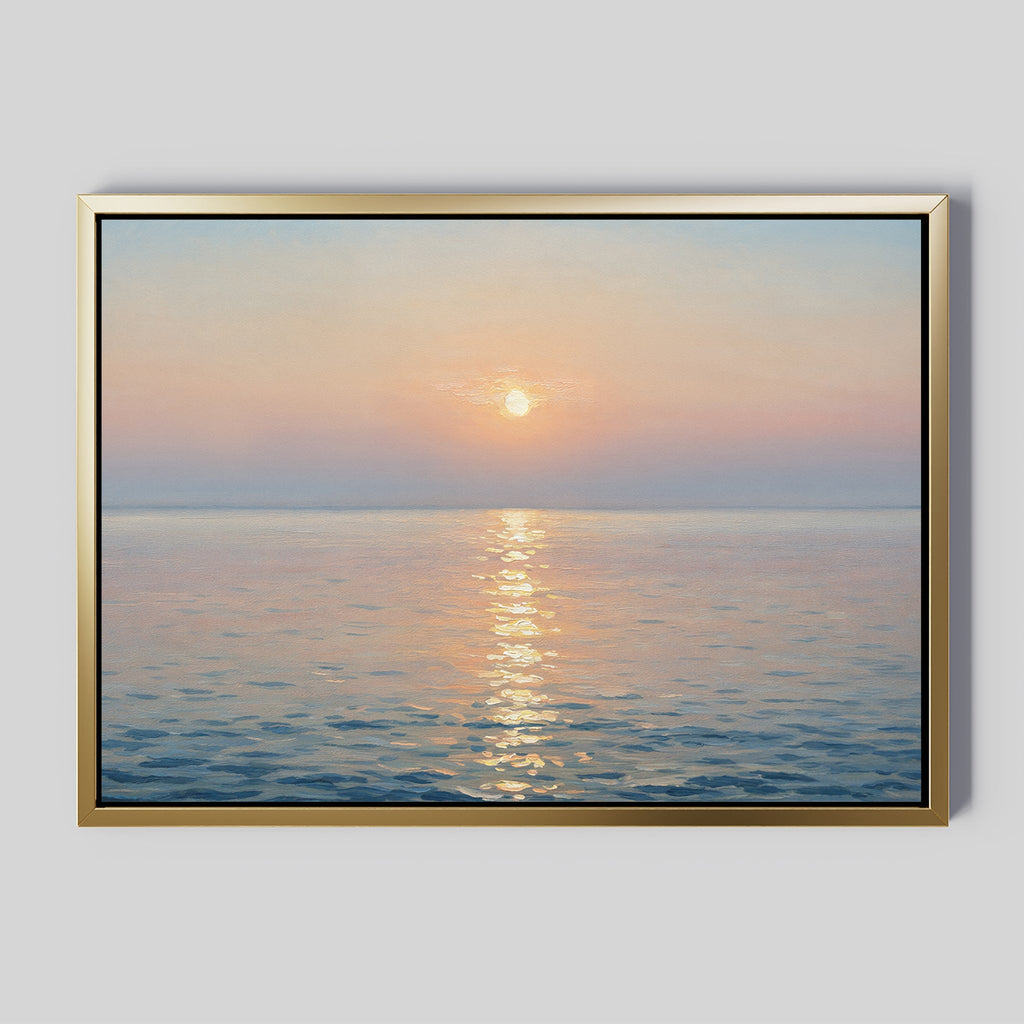 Whispers of a Gilded Tide – blue vintage canvas wall art print by Aspire Prints