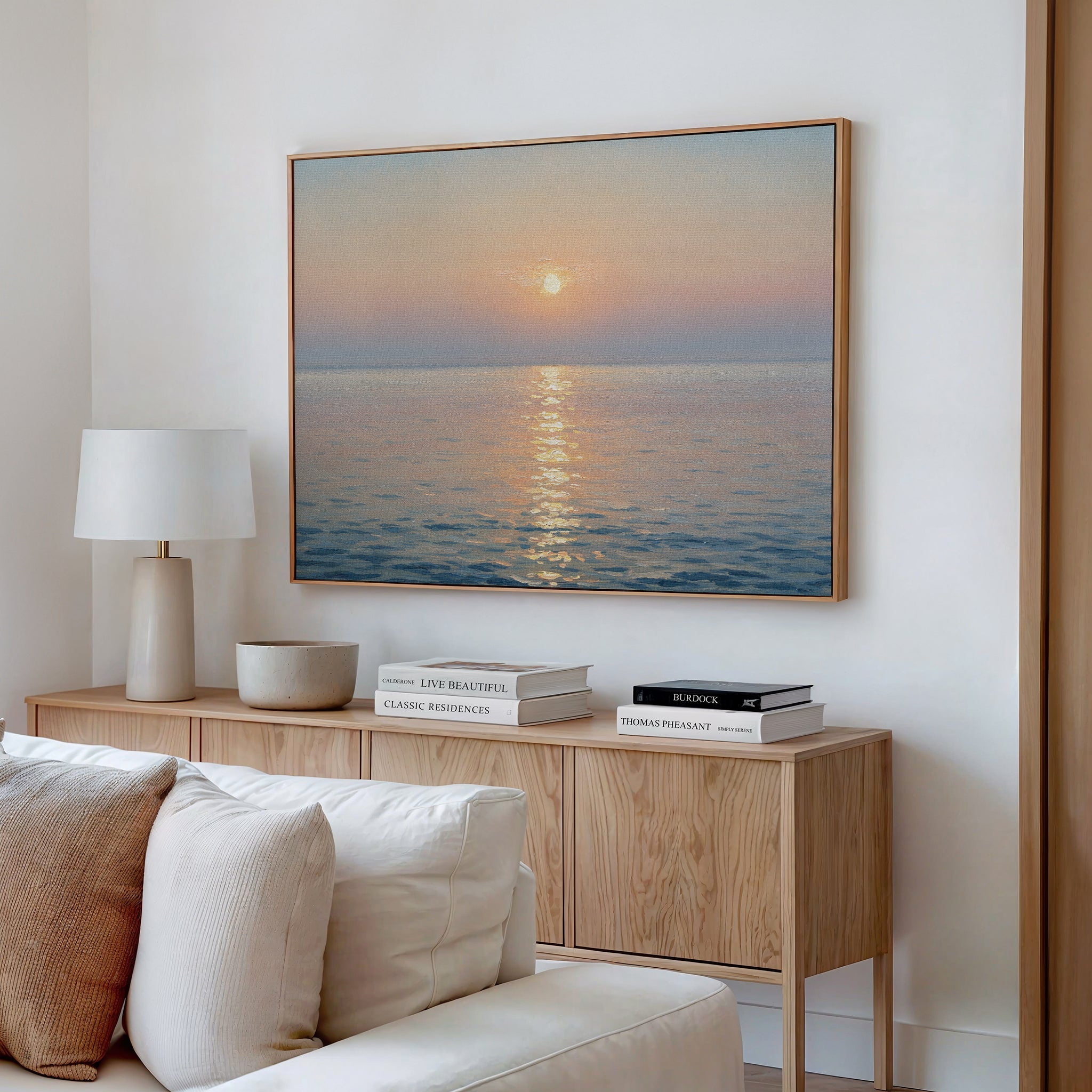 Whispers of a Gilded Tide – blue vintage canvas wall art print by Aspire Prints