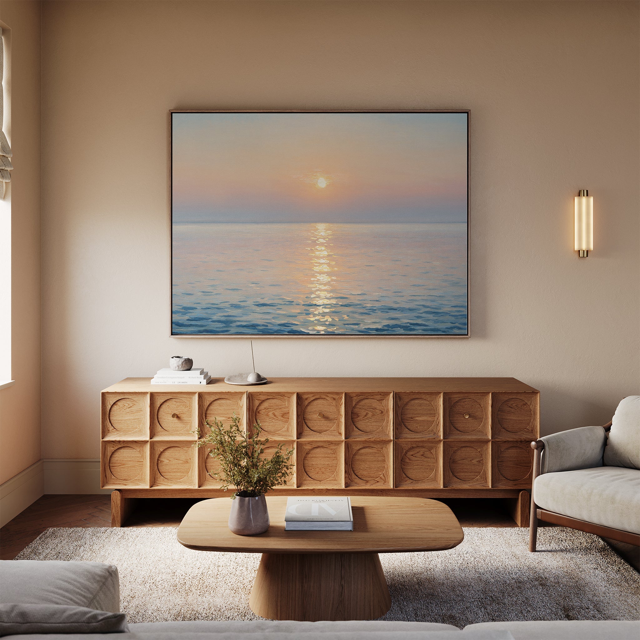 Whispers of a Gilded Tide – blue vintage canvas wall art print by Aspire Prints