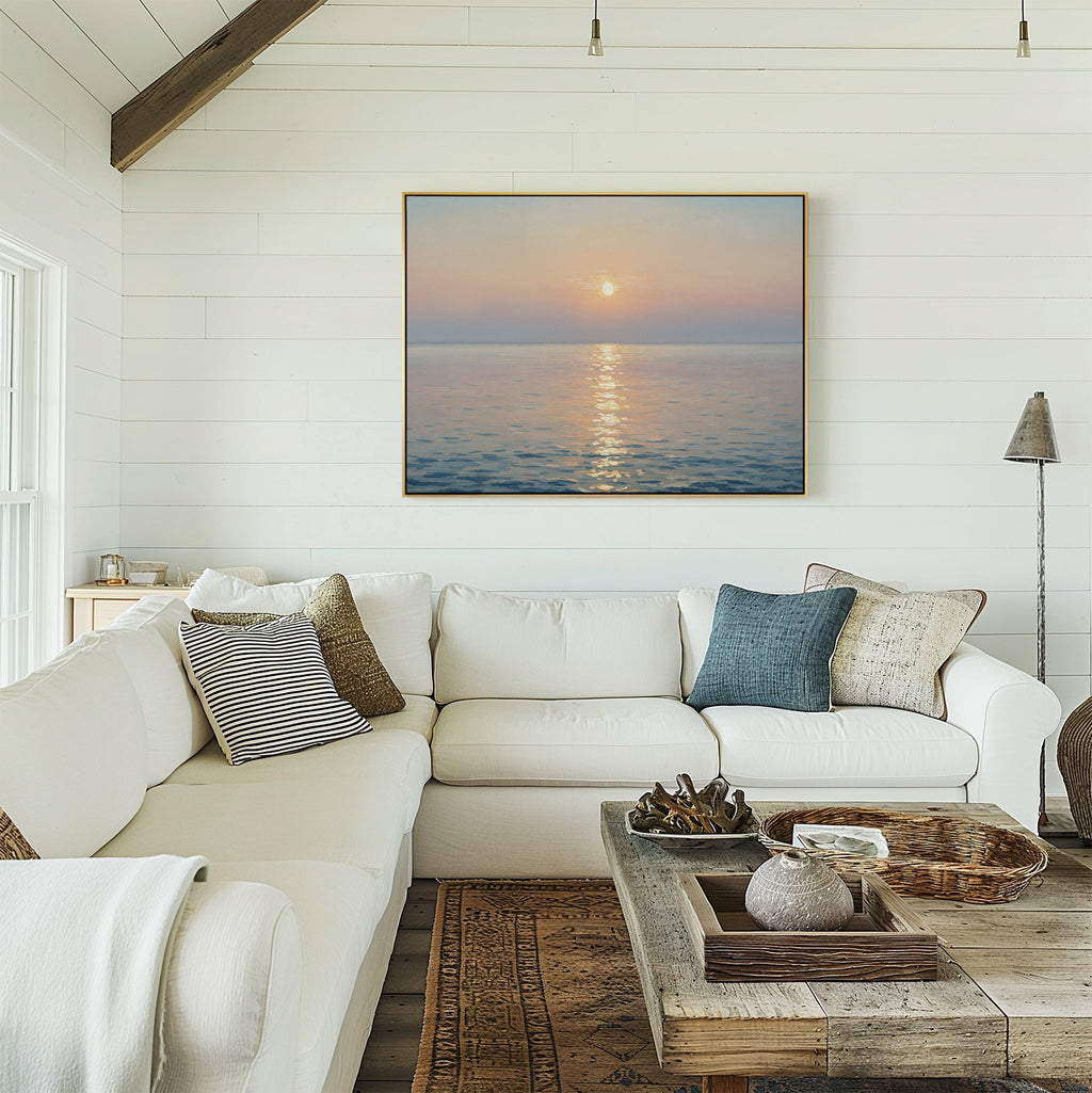 Whispers of a Gilded Tide – blue vintage canvas wall art print by Aspire Prints