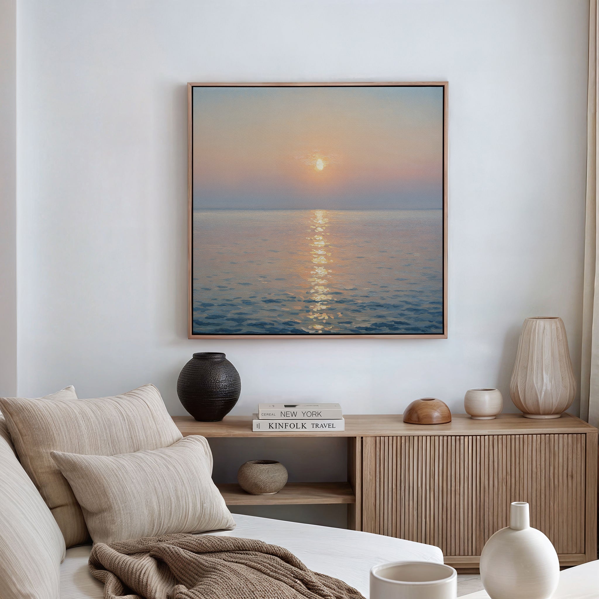 Whispers of a Gilded Tide – blue vintage canvas wall art print by Aspire Prints