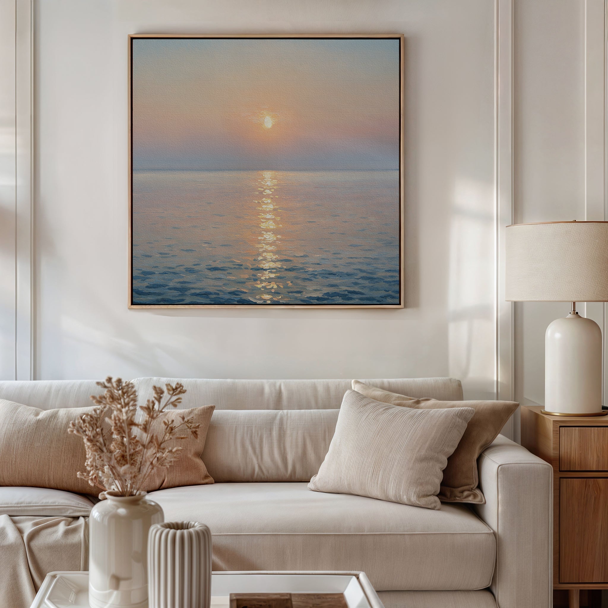 Whispers of a Gilded Tide – blue vintage canvas wall art print by Aspire Prints