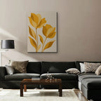 Golden Tulips Canvas Art - Vertical – Stretched Canvas Only in room setting