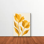 Golden Tulips Canvas Art - Vertical – Stretched Canvas Only in room setting