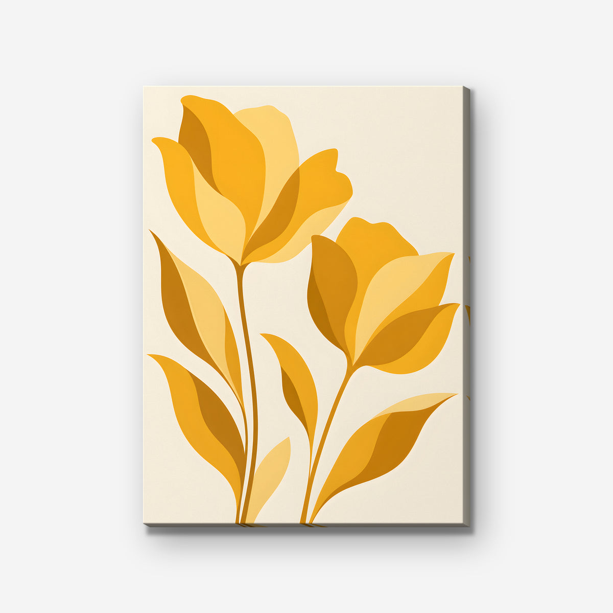 Golden Tulips Canvas Art - Vertical – Stretched Canvas Only on white background