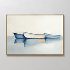 Where the Tide Sleeps – blue vintage canvas wall art print by Aspire Prints