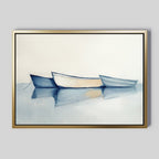 Where the Tide Sleeps – blue vintage canvas wall art print by Aspire Prints