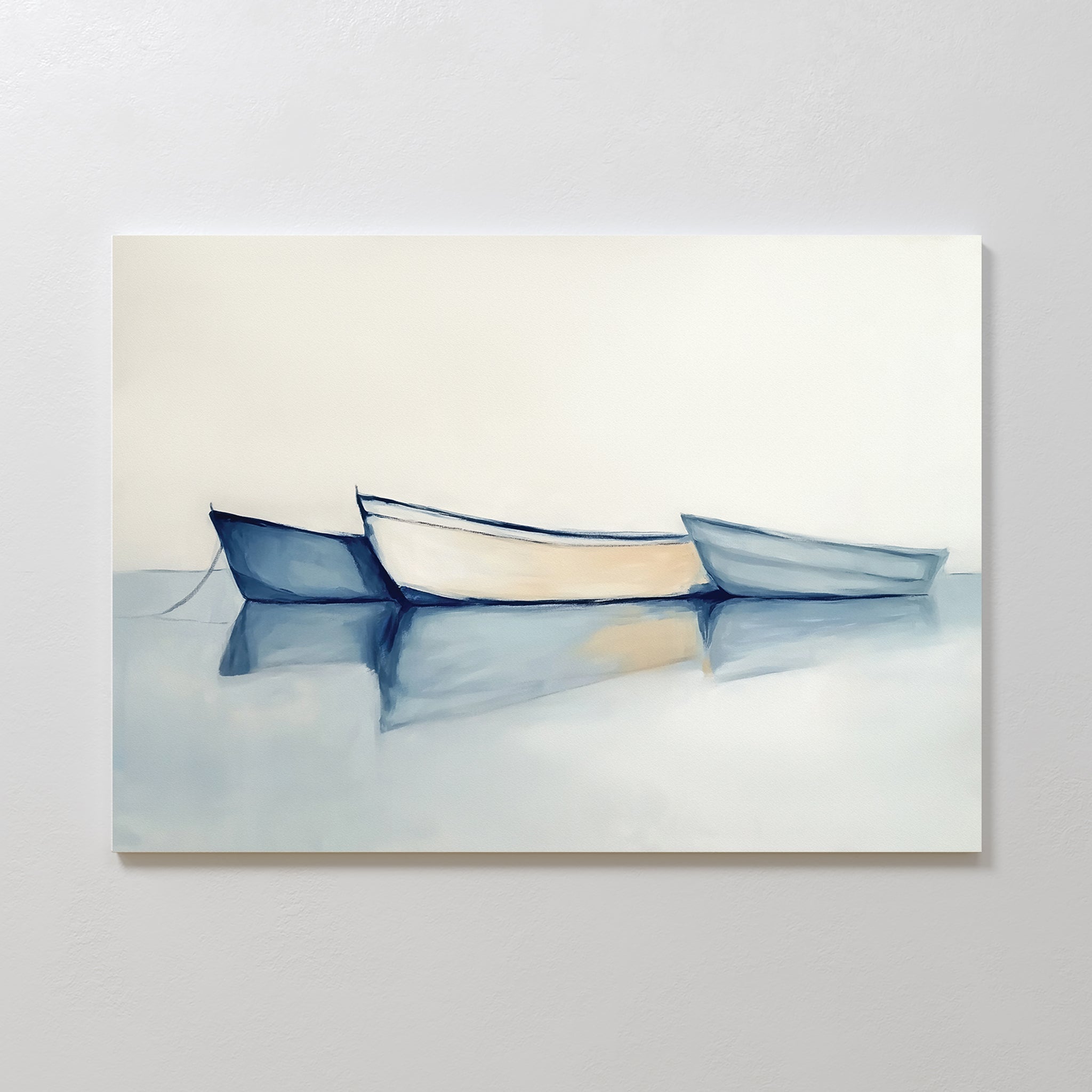 Where the Tide Sleeps – blue vintage canvas wall art print by Aspire Prints