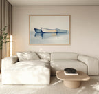 Where the Tide Sleeps – blue vintage canvas wall art print by Aspire Prints