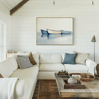Where the Tide Sleeps – blue vintage canvas wall art print by Aspire Prints