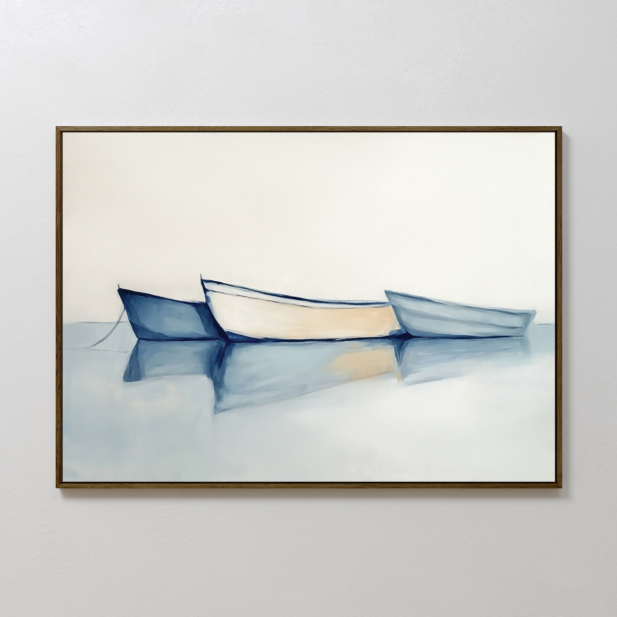 Where the Tide Sleeps – blue vintage canvas wall art print by Aspire Prints