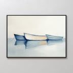 Where the Tide Sleeps – blue vintage canvas wall art print by Aspire Prints