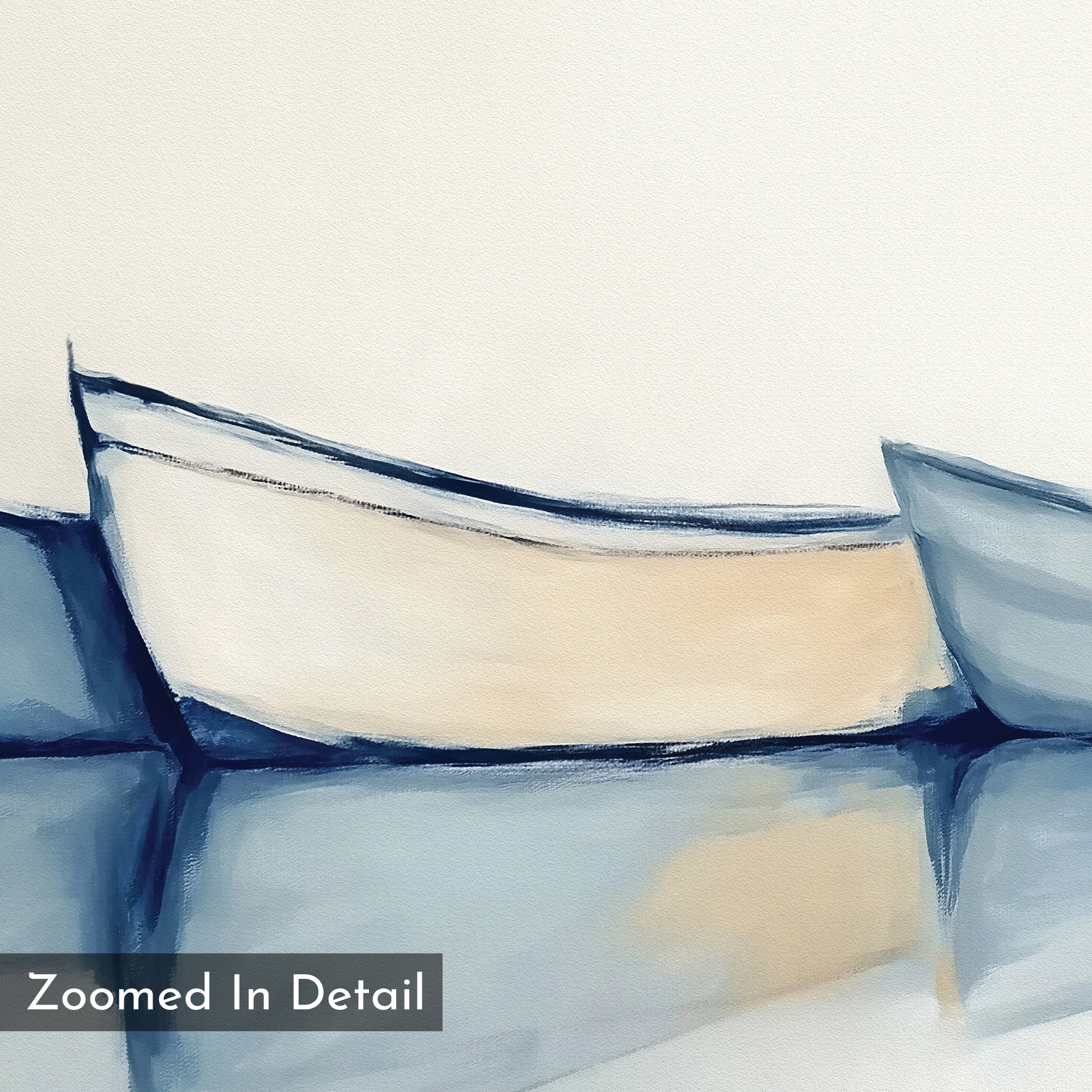 Three Boats at Anchor – blue vintage canvas wall art print by Aspire Prints