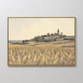 Wheatlight Sanctuary – golden yellow vintage canvas wall art print by Aspire Prints