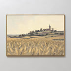 Wheatlight Sanctuary – golden yellow vintage canvas wall art print by Aspire Prints