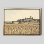 Wheatlight Sanctuary – golden yellow vintage canvas wall art print by Aspire Prints