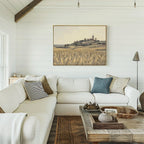 Wheatlight Sanctuary – golden yellow vintage canvas wall art print by Aspire Prints