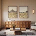 Wheatlight Sanctuary – Set of 2 Canvas Prints set of 2 – golden yellow vintage canvas wall art by Aspire Prints