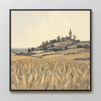 Wheatlight Sanctuary – golden yellow vintage canvas wall art print by Aspire Prints