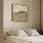 Wheatlight Sanctuary – golden yellow vintage canvas wall art print by Aspire Prints