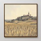 Wheatlight Sanctuary – golden yellow vintage canvas wall art print by Aspire Prints