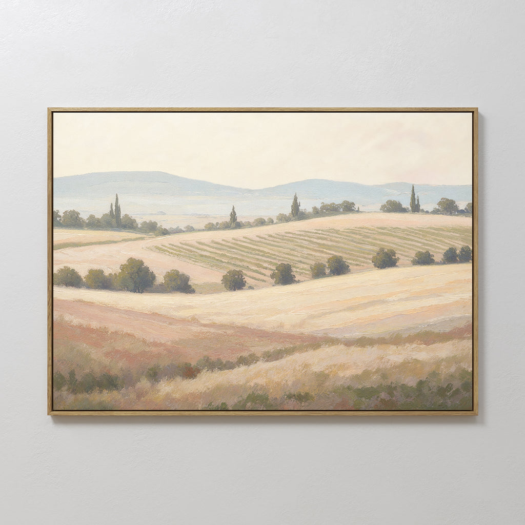 Whispering Harvest, Golden Plains – green vintage canvas wall art print by Aspire Prints